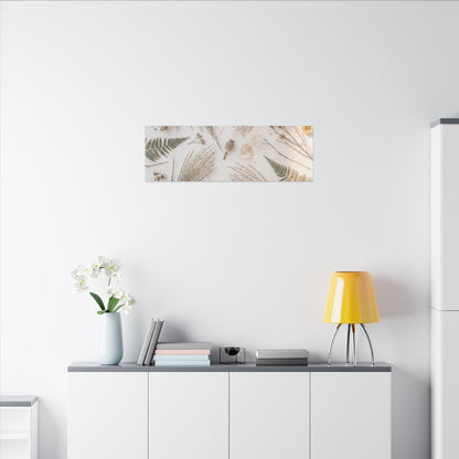 Elegant Dried Flowers Canvas Art - Japanese Pattern Japandi