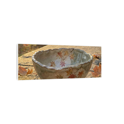 Japandi Ceramic Bowl in Golden Hour | Japanese Pattern Canvas Art