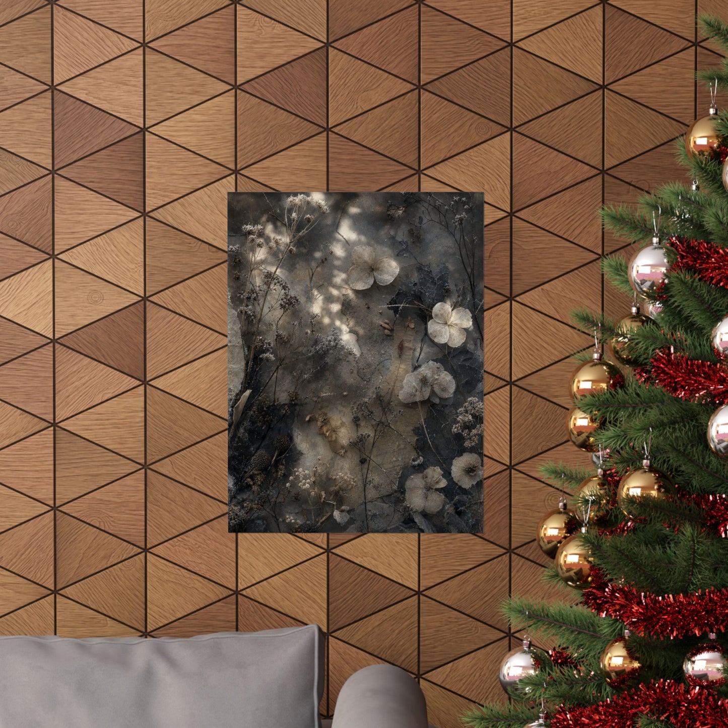 Mono No Aware Dried Flowers Wall Art Print - Japandi Texture