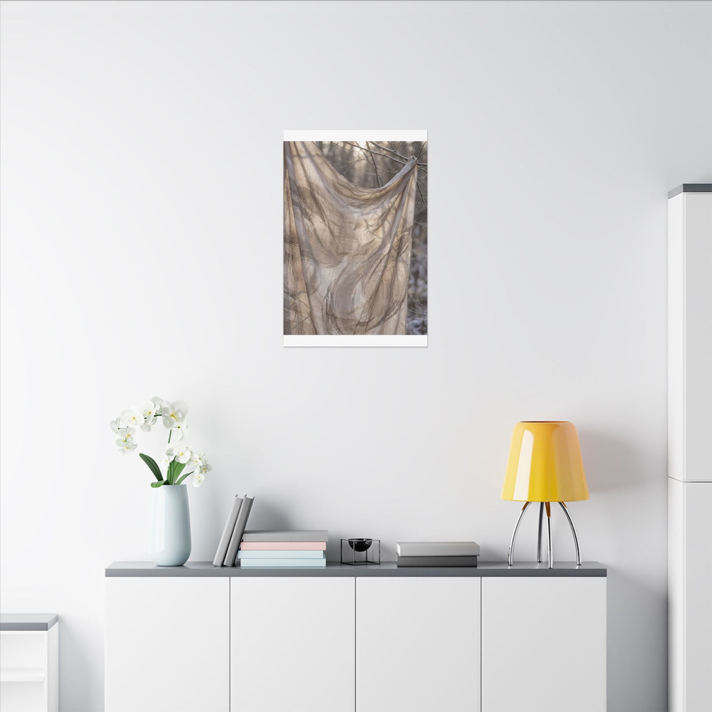 Ma Silk Drape Canvas Art - Japandi Japanese Pattern