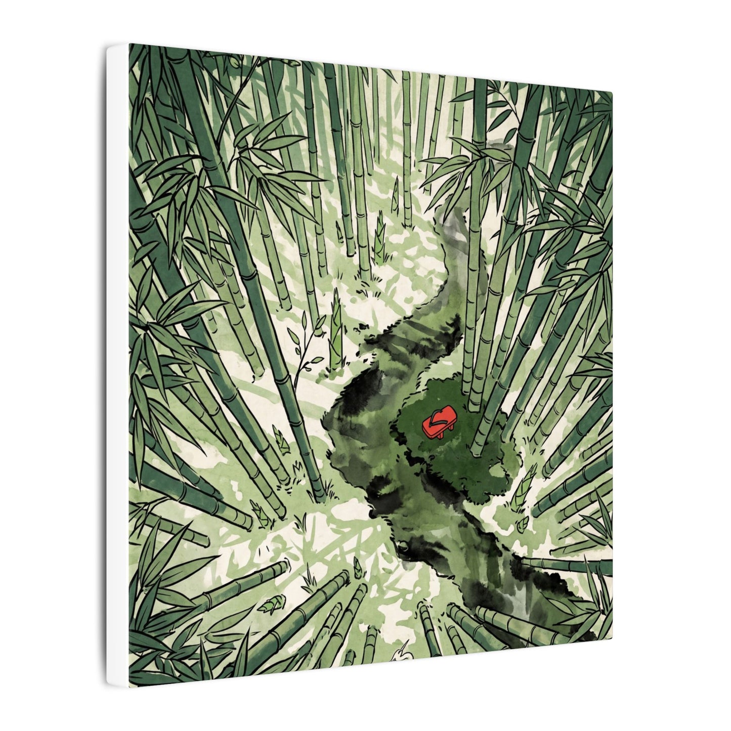 Peaceful Bamboo Grove Canvas Art - Ukiyo E Inspired Zen