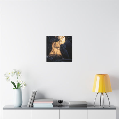 Incense Smoke Canvas Art | Winter Dark Japandi Shadow Zen Art
