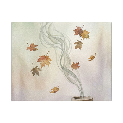 Incense Smoke Canvas Art | Autumn Japandi Watercolor Art Art Print