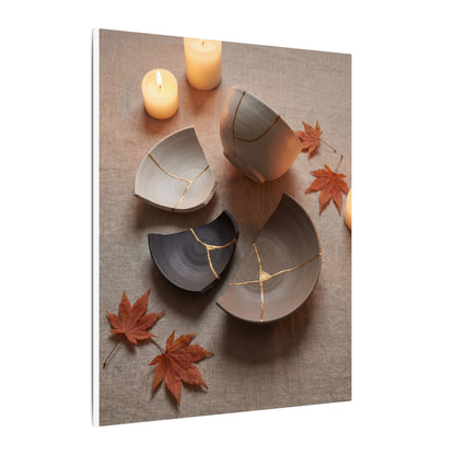 Candlelight Broken Pottery Canvas Art - Japandi Ma