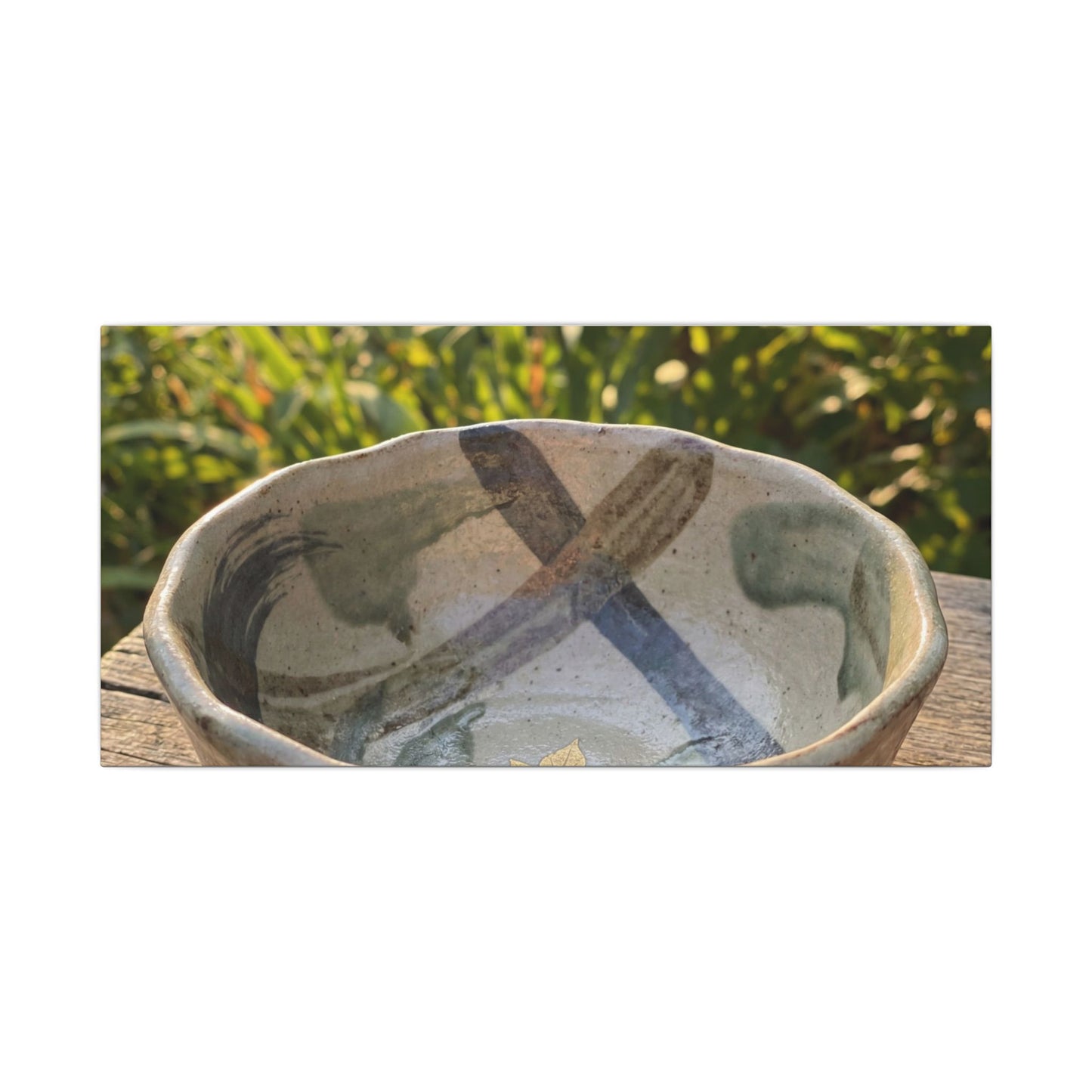 Earthy Ceramic Bowl Canvas Art - Japanese Pattern Japandi