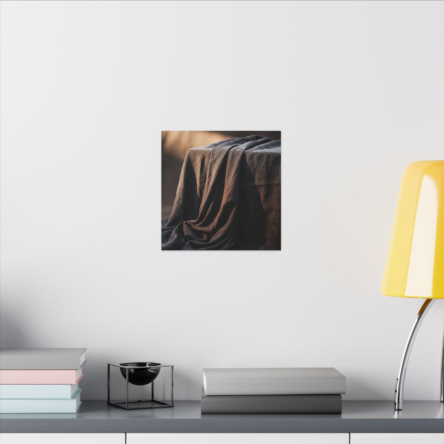 Silk Drape Canvas Art | Winter Dark Japandi Shadow Zen Art