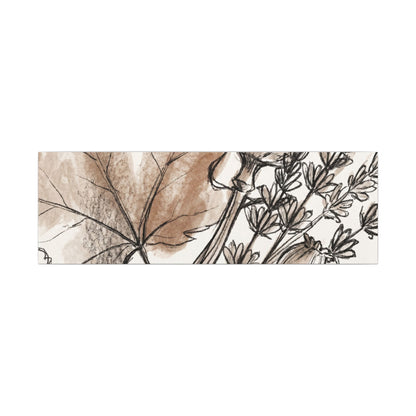 Neutral Dried Flowers Canvas Art - Minimal Line Japandi