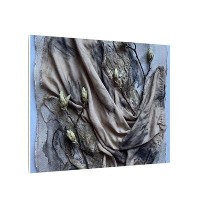 Japandi Silk Drape in Moonlight | Texture Canvas Art