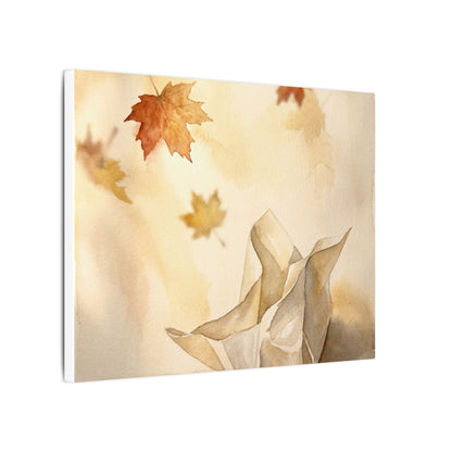 Japandi Paper Fold in Golden Hour | Watercolor Canvas Art