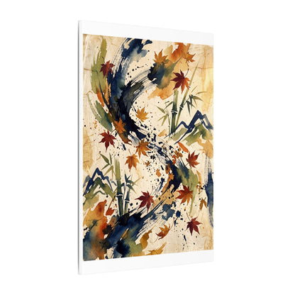 Golden Hour Ink Brushstroke Canvas Art - Zen Shibui