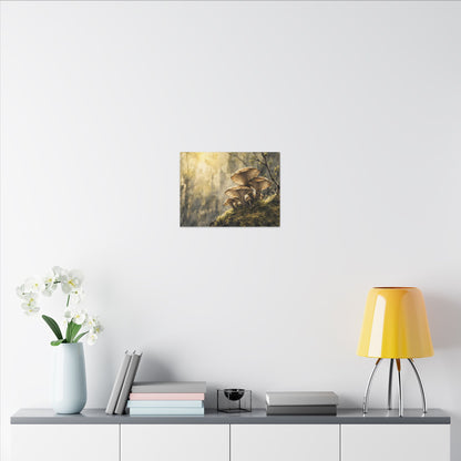 Wild Mushrooms Canvas Art | Spring Japandi Watercolor Art