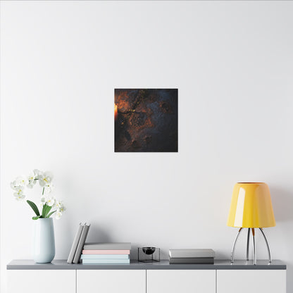 Candlelight Rust Patina Canvas Art - Dark Japandi Ma