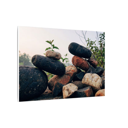 River Stones Canvas Art | Spring Kintsugi Broken Beauty Art