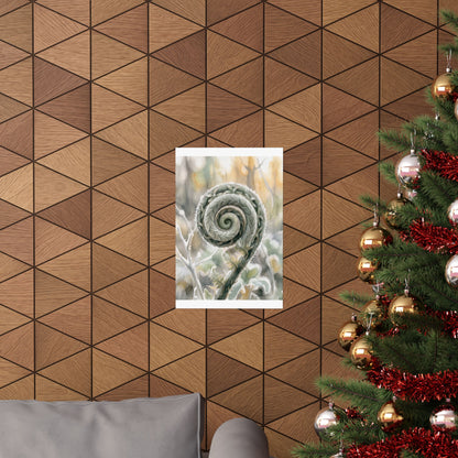 Fern Unfurling Wall Art Print | Winter Japandi Watercolor Art
