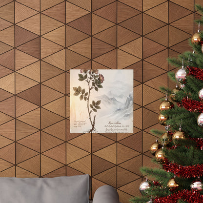 Winter Mountain Mist Herbarium Wall Art Print | Rustic Decor