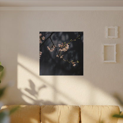 Cherry Blossom Moody Minimal Canvas Art | Bold Dark Japandi Art