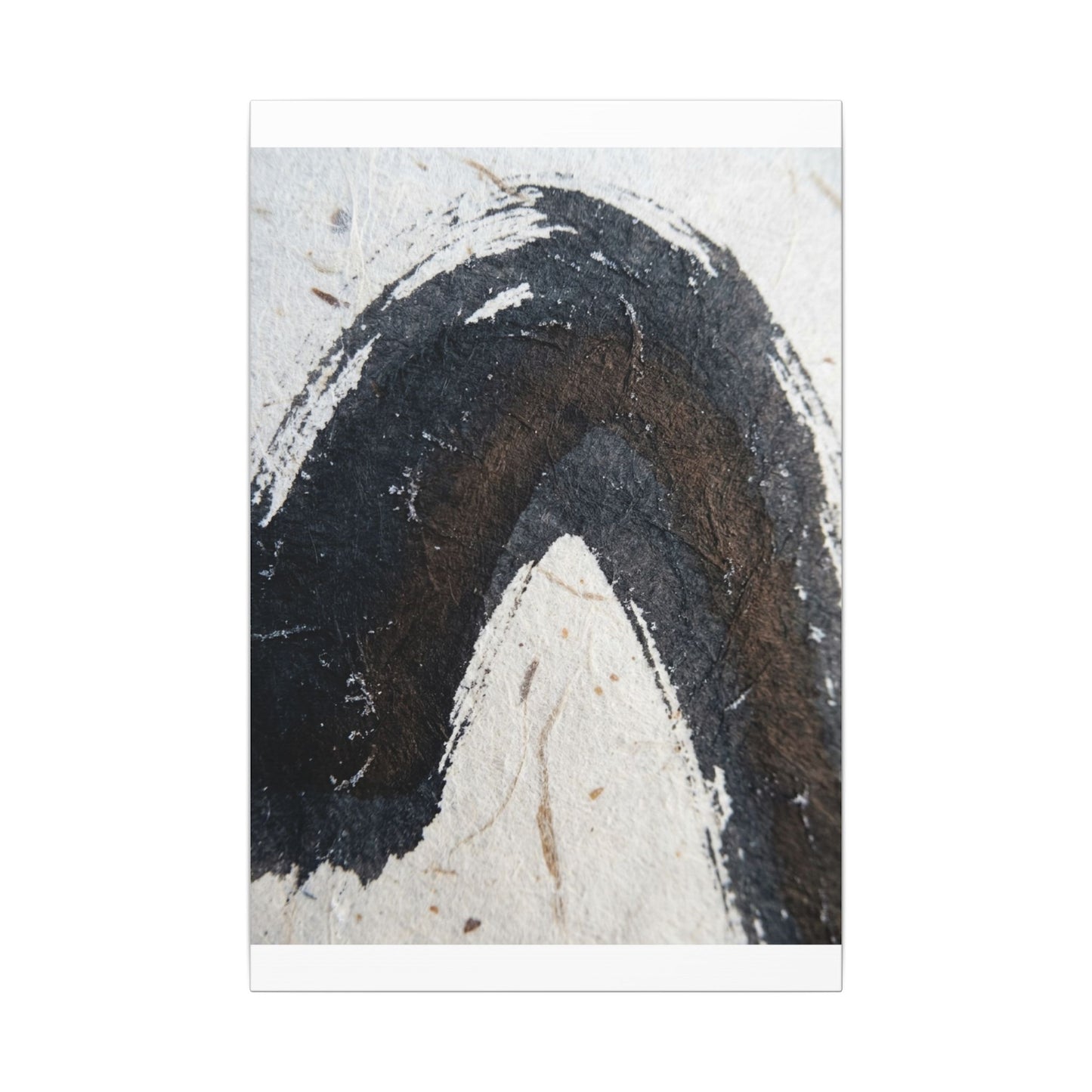 Moody Ink Brushstroke Canvas Art - Moody Minimal Dark Japandi