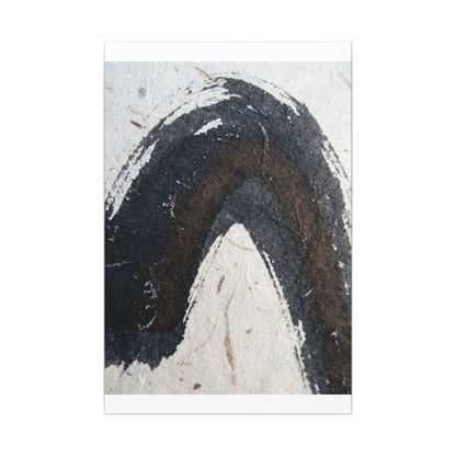 Moody Ink Brushstroke Canvas Art - Moody Minimal Dark Japandi