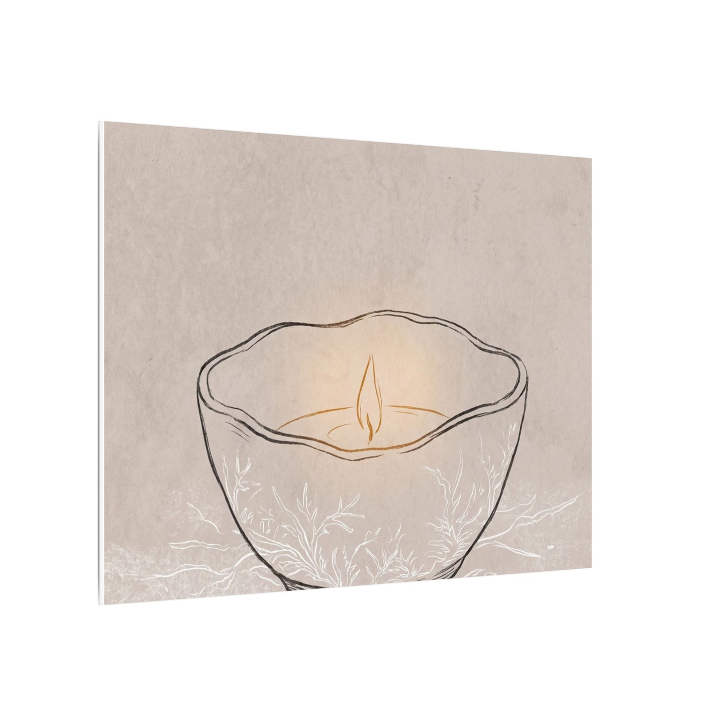 Ceramic Bowl Minimal Line Canvas Art | Neutral Japandi Art