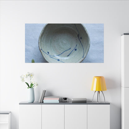 Spring Ceramic Bowl Minimal Line Canvas Art | Warm Decor