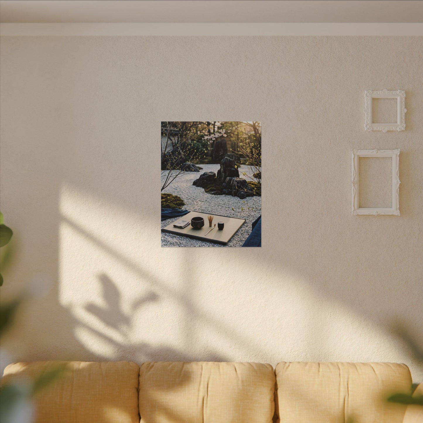 Zen Tea Ceremony in Golden Hour | Karesansui Canvas Art