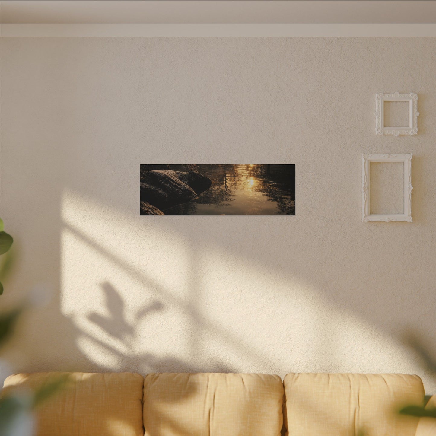 Winter Koi Pond Shadow Zen Canvas Art | Bold Decor