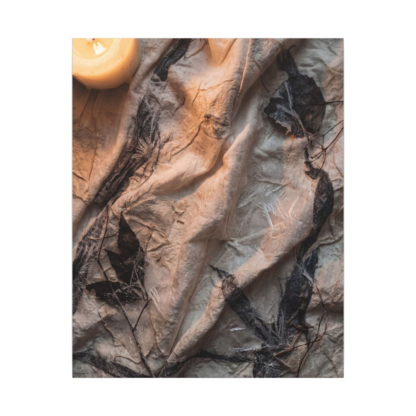 Candlelight Silk Drape Canvas Art - Japandi Mono No Aware