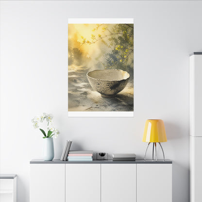 Cozy Ceramic Bowl Canvas Art - Watercolor Japandi