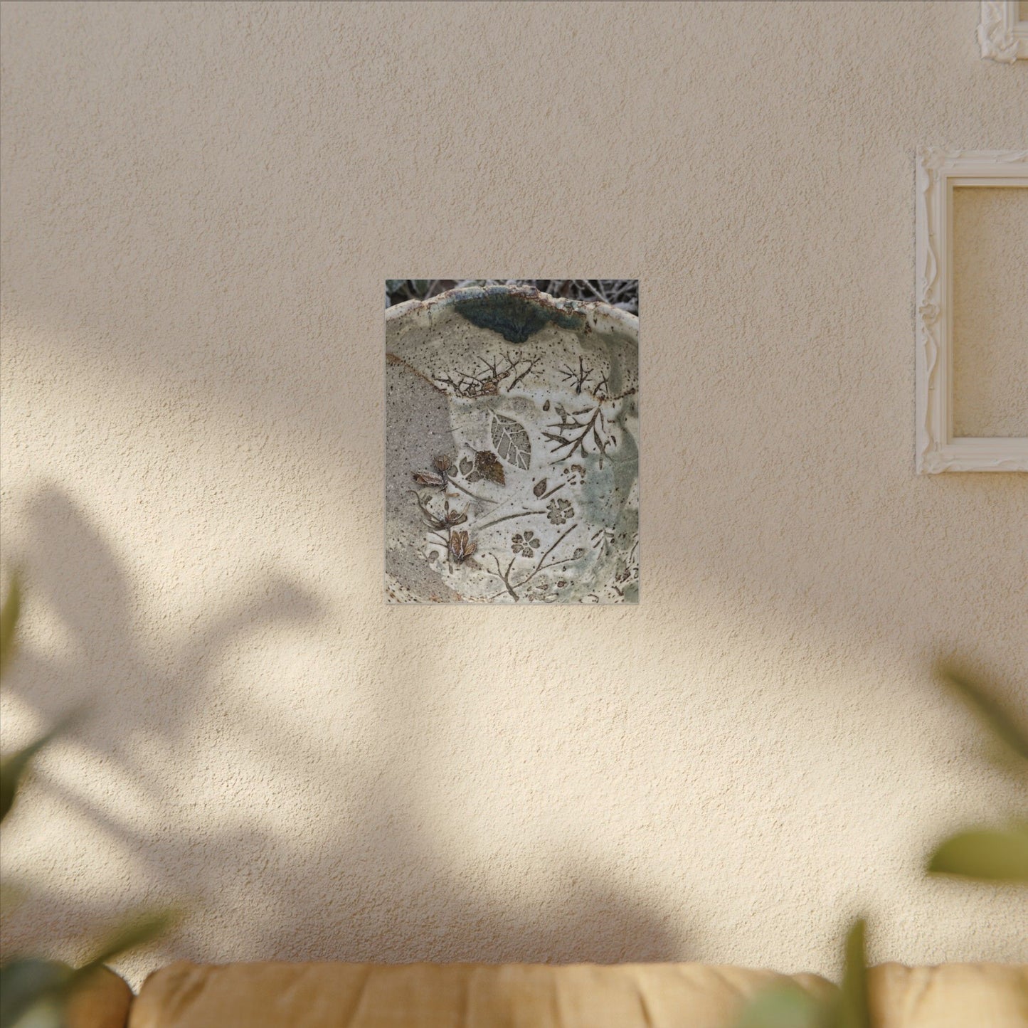 Ceramic Bowl Winter Canvas Art | Japandi Earthy Design