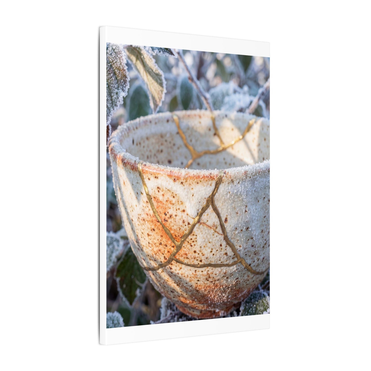 Resilient Ceramic Bowl Canvas Art - Gold Vein Kintsugi