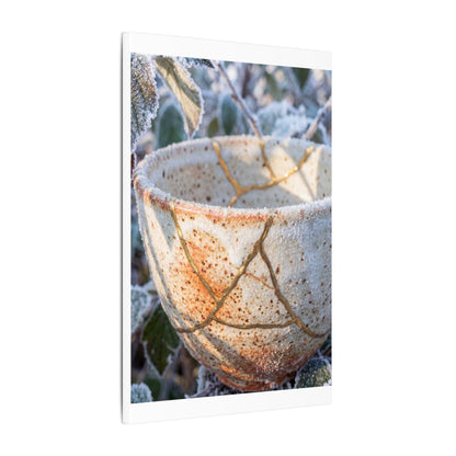 Resilient Ceramic Bowl Canvas Art - Gold Vein Kintsugi