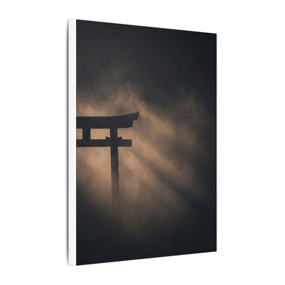 Torii Gate Shadow Zen Canvas Art | Bold Dark Japandi Art