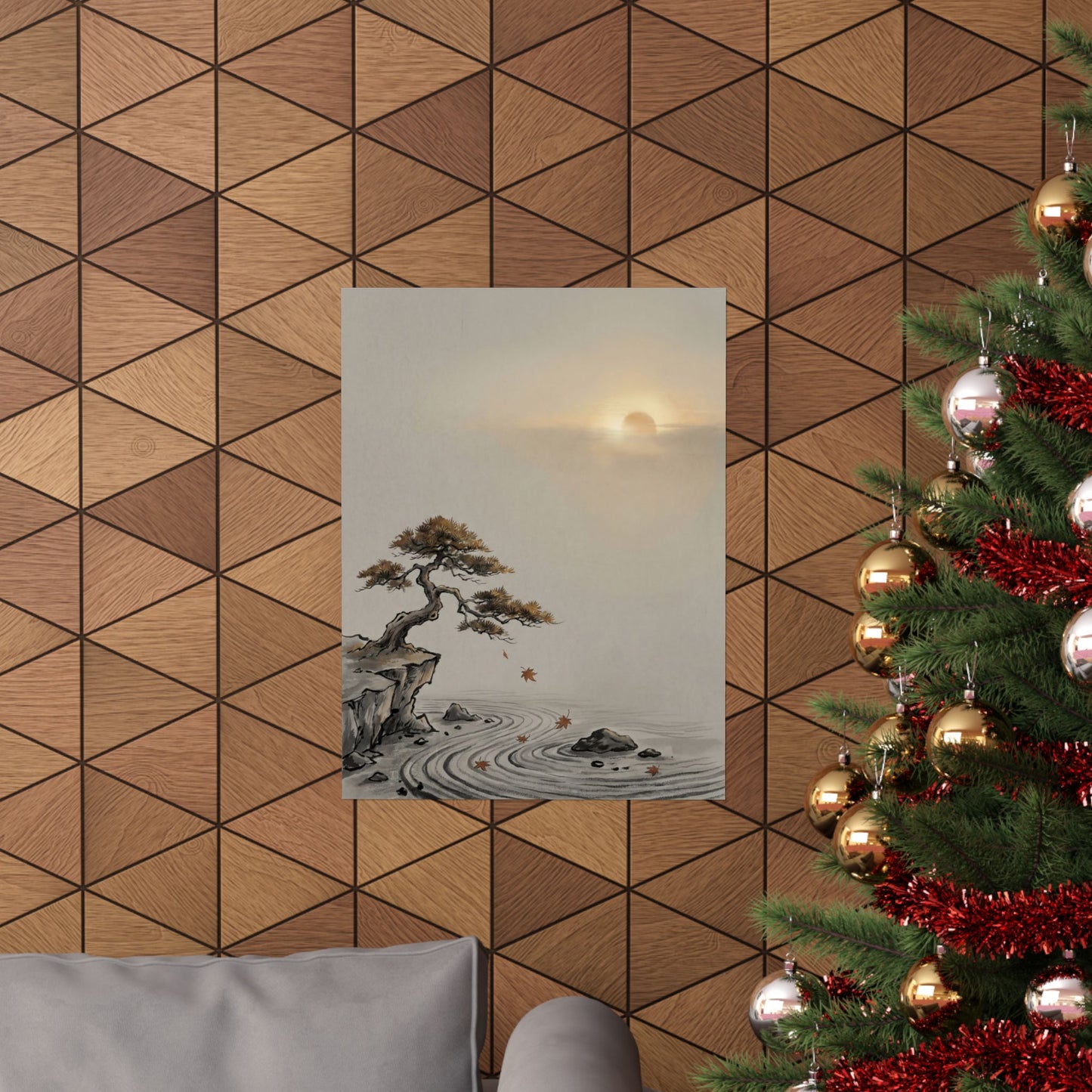 Pine Tree Autumn Wall Art Print | Zen Tranquil Design
