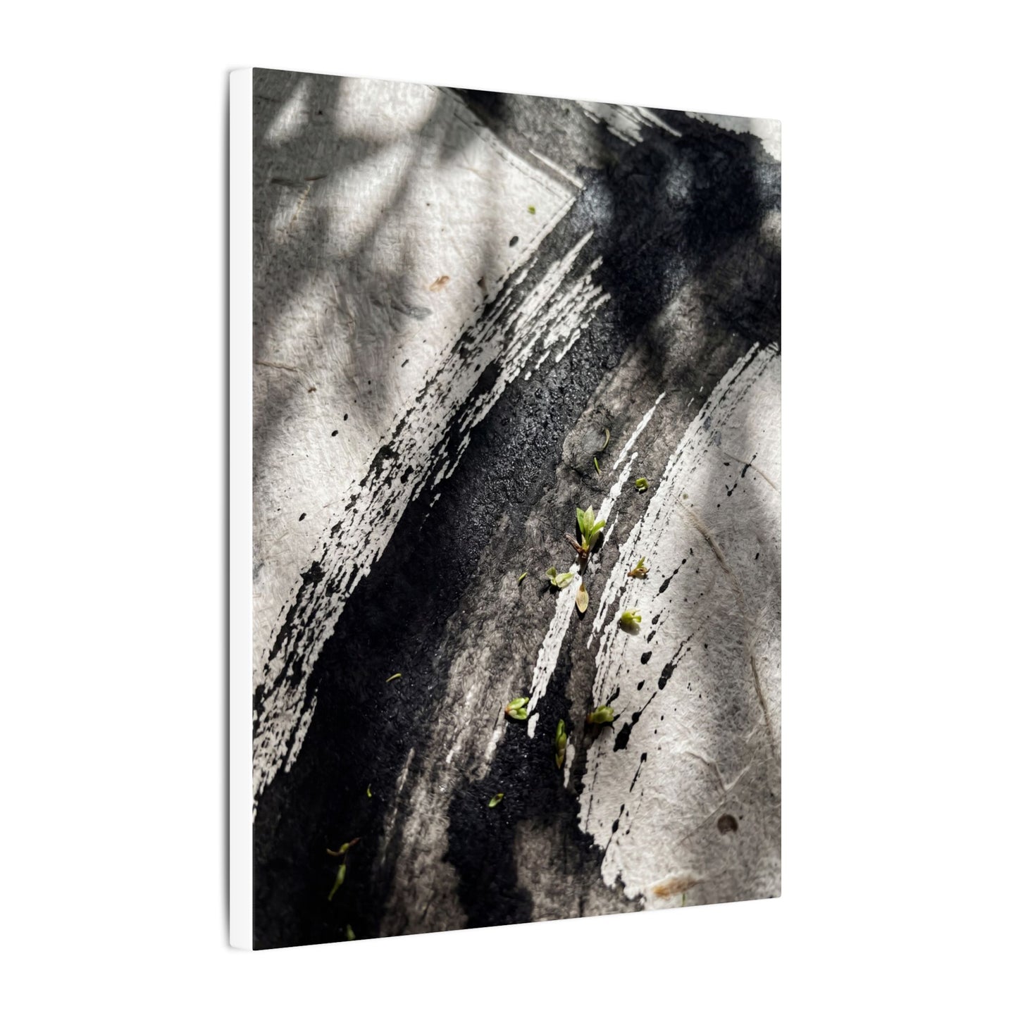 Ink Brushstroke Canvas Art | Spring Dark Japandi Moody Minimal Art