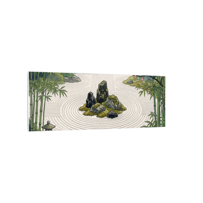 Rock Garden Ukiyo E Inspired Canvas Art | Contemplative Zen Art