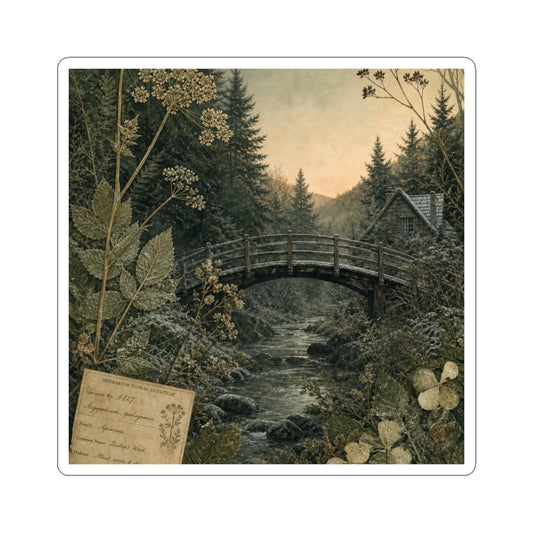 Dawn Wooden Bridge Sticker - Cottagecore Ma