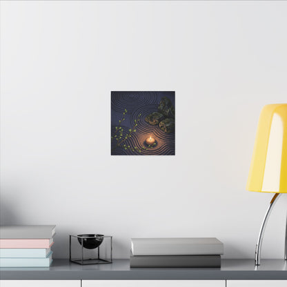 Mono No Aware Rock Garden Canvas Art - Zen Ukiyo E Inspired