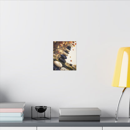 Ma River Stones Canvas Art - Kintsugi Gold Vein