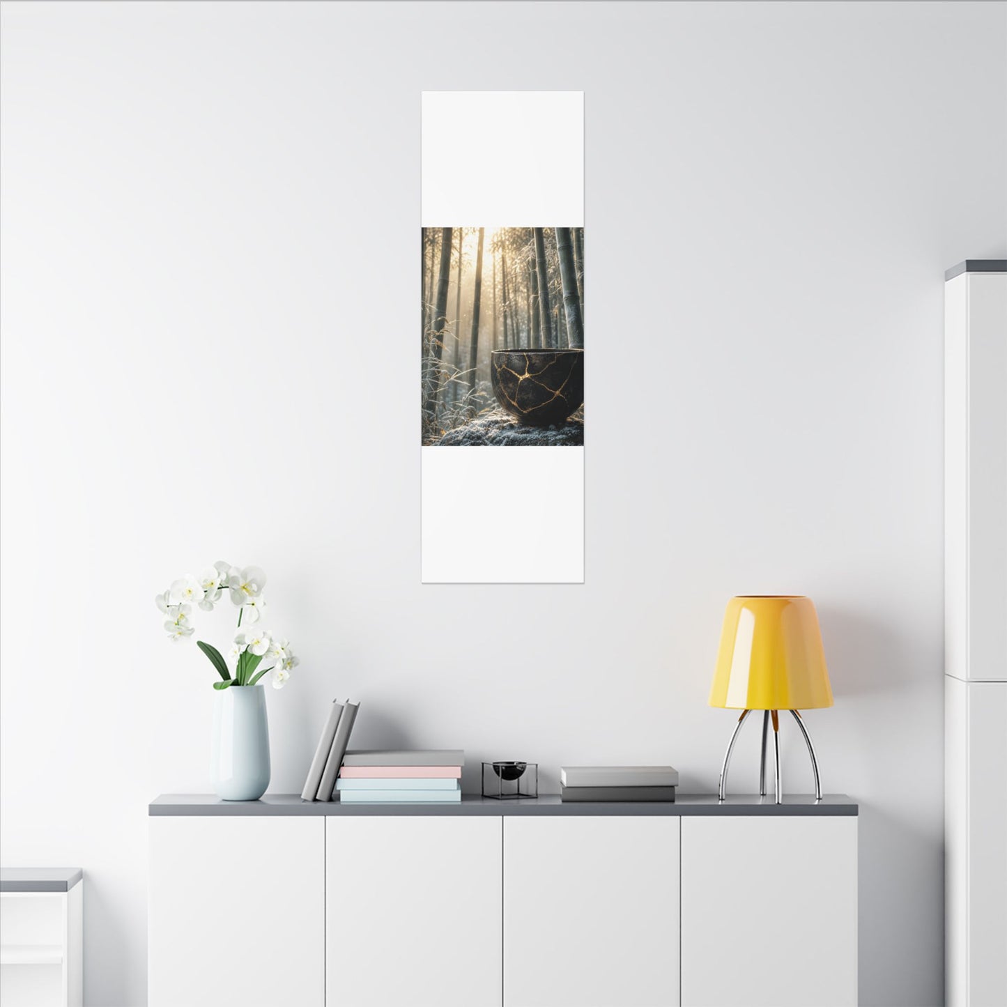 Fukinsei Bamboo Grove Canvas Art - Kintsugi Gold Repair