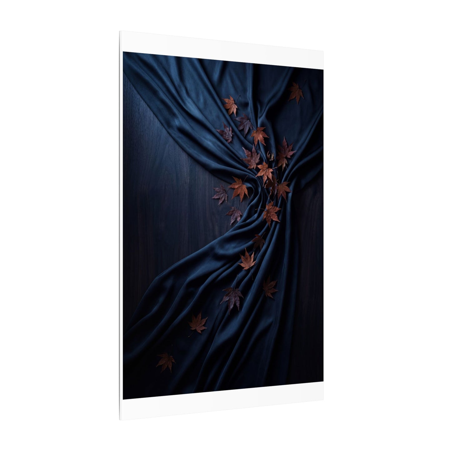 Silk Drape Autumn Canvas Art | Dark Japandi Sophisticated Design