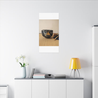 Kanso Tea Ceremony Canvas Art - Kintsugi Gold Vein