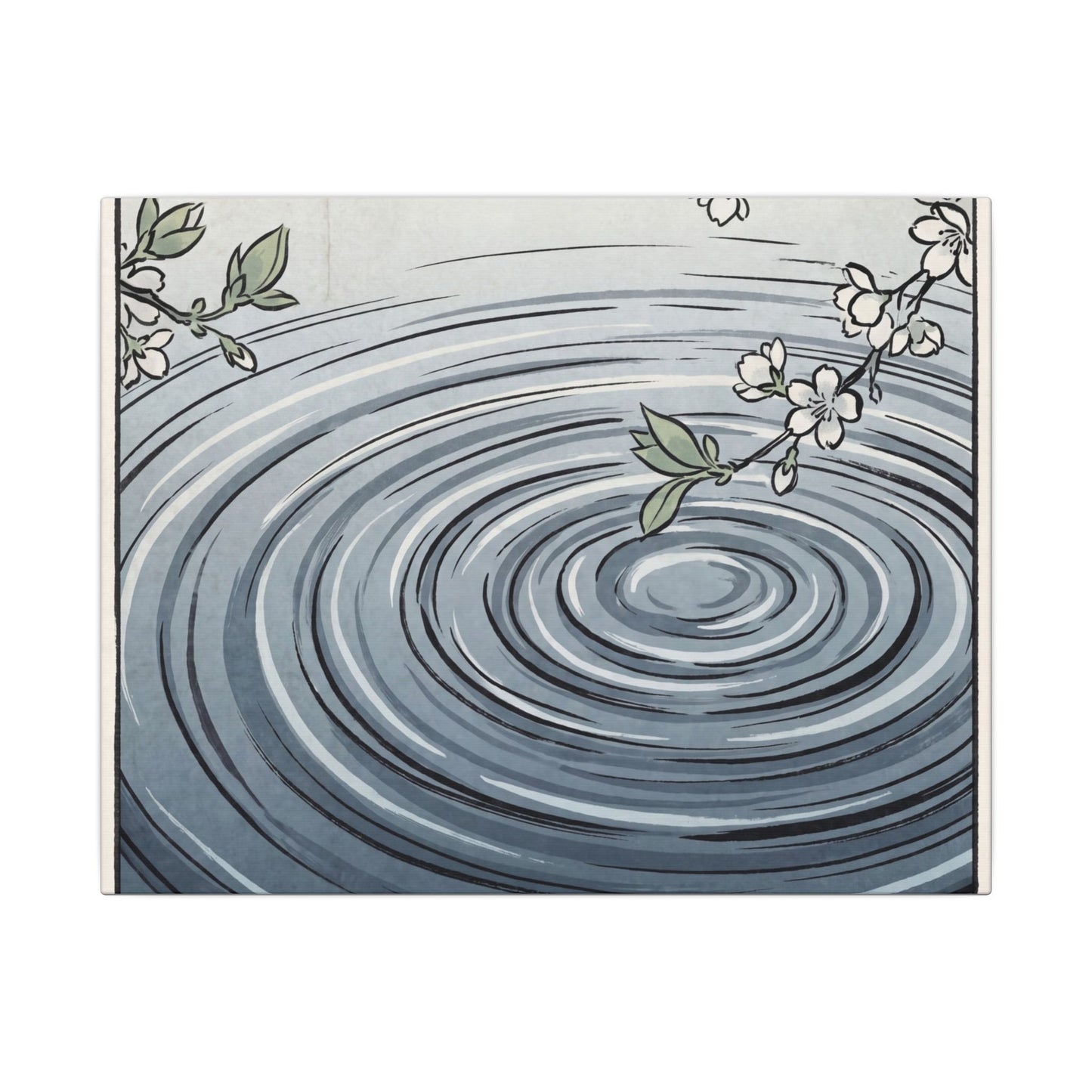 Calm Water Ripple Canvas Art - Ukiyo E Inspired Zen Art Print