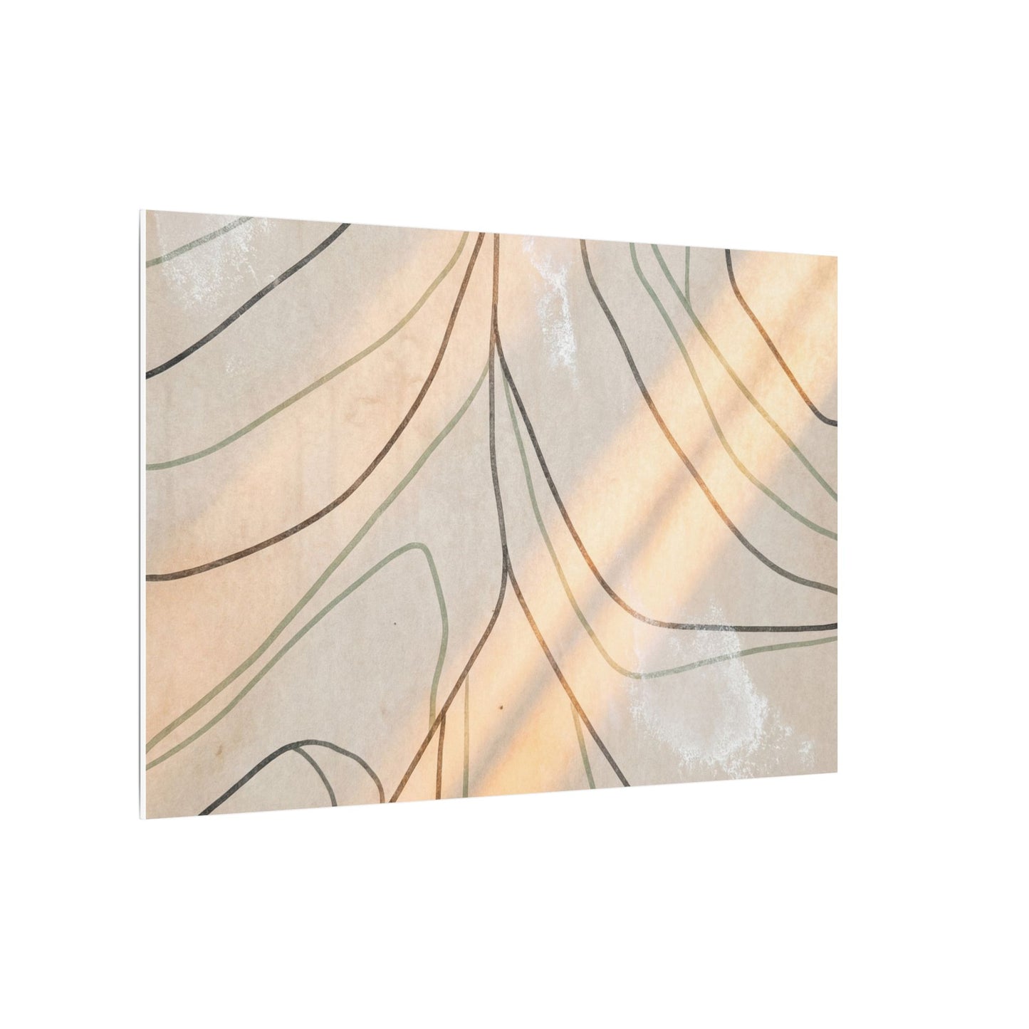 Shoji Screen Minimal Line Canvas Art | Warm Japandi Art