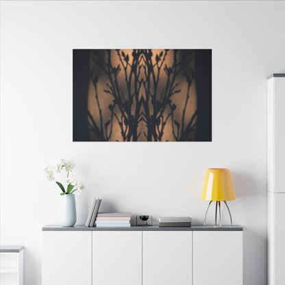 Dark Japandi Shadow Play in Golden Hour | Shadow Zen Canvas Art