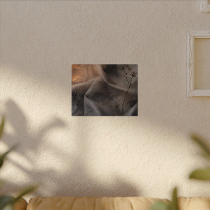 Japandi Silk Drape in Candlelight | Watercolor Canvas Art