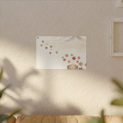 Earthy Mountain Mist Canvas Art - Japanese Pattern Japandi