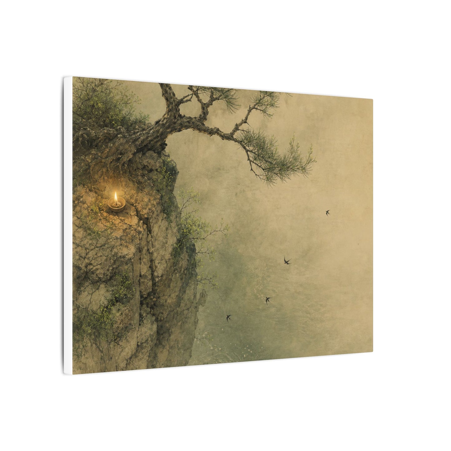 Spring Pine Tree Minimal Line Canvas Art | Earthy Decor