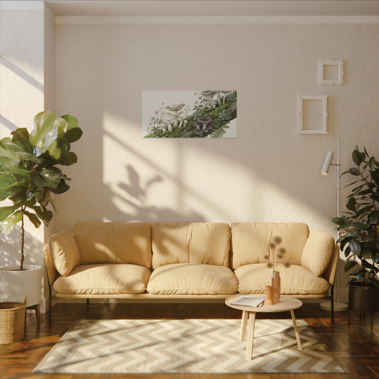 Dried Flowers Spring Canvas Art | Japandi Neutral Design