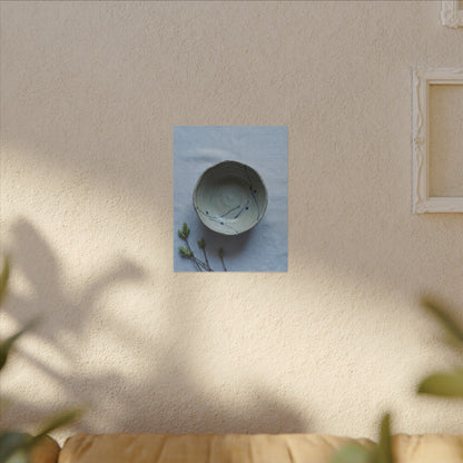 Spring Ceramic Bowl Minimal Line Canvas Art | Warm Decor