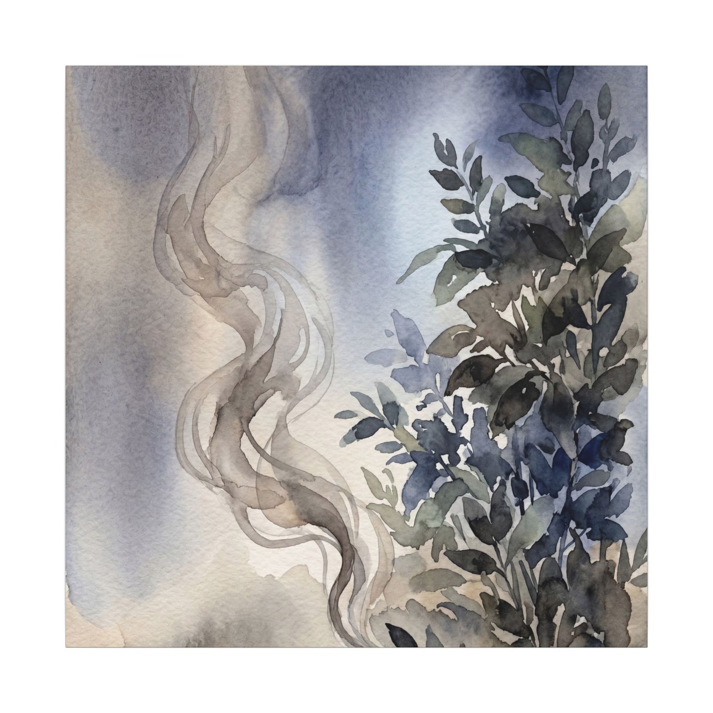 Incense Smoke Summer Canvas Art | Japandi Cozy Design